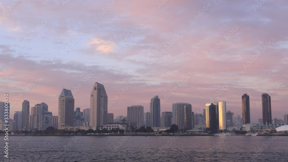 Day to night timelapse of the San Diego skyline 4K Day to night timelapse of the San Diego skyline 4K