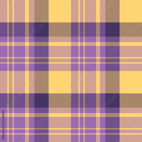 Seamless pattern in fascinating stylish violet and yellow colors for plaid, fabric, textile, clothes, tablecloth and other things. Vector image.