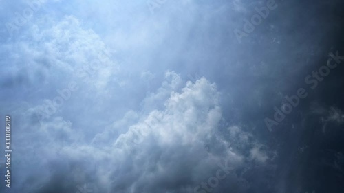 Cinemagraph of rain and blue clouds