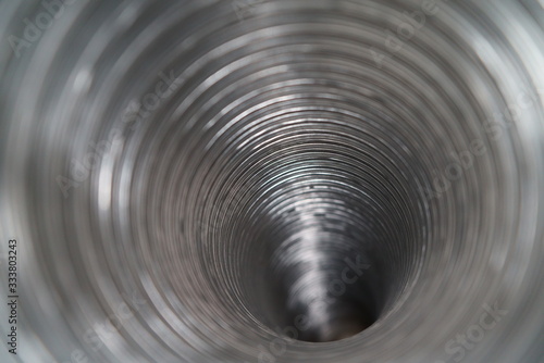 aluminum duct silver Peek inside