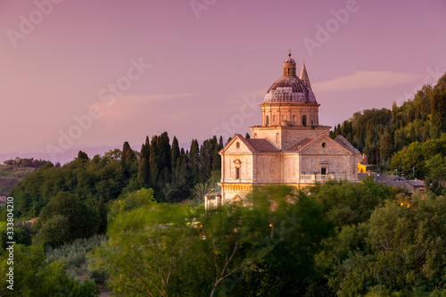 Картината върху платно Basilica di San Biagio at dusk, Montepulciano, Tuscany, Italy
