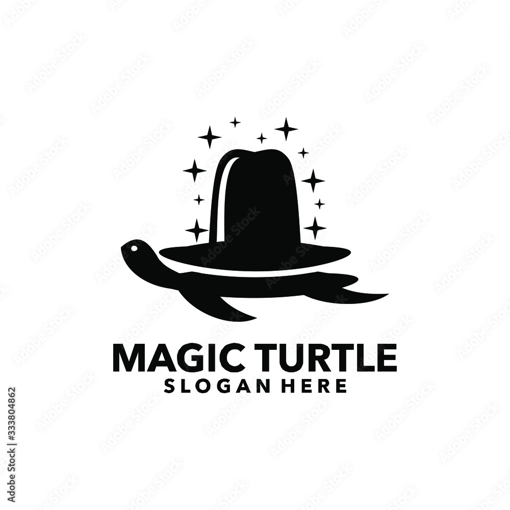 magic turtle logo turtle and high hat vector logo design magic turtle logo turtle and high hat vector logo design