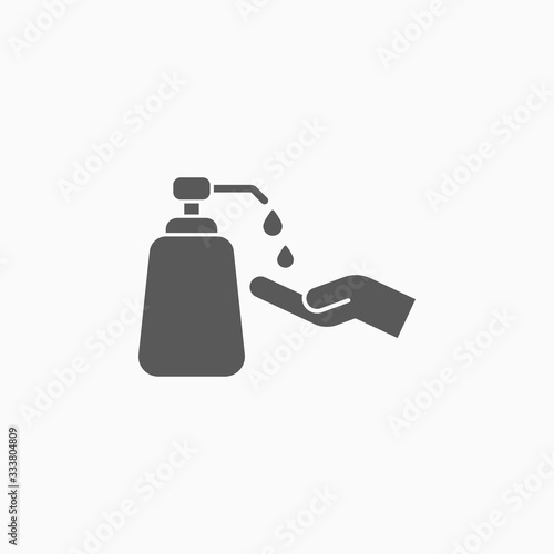 pump bottle icon, alcohol gel pump bottle vector