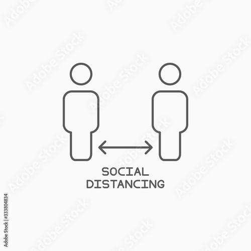 social distancing icon, safe distancing vector