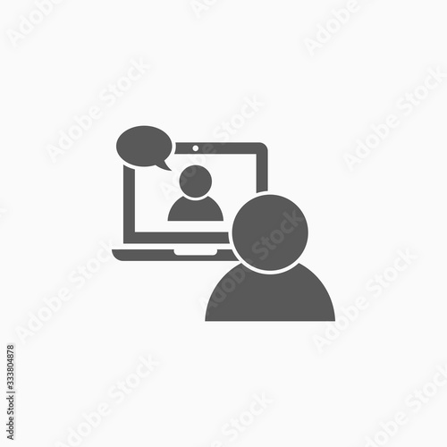 video conference icon, video chat vector, video call illustration