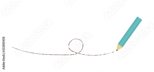 鉛筆とライン　線　イラスト