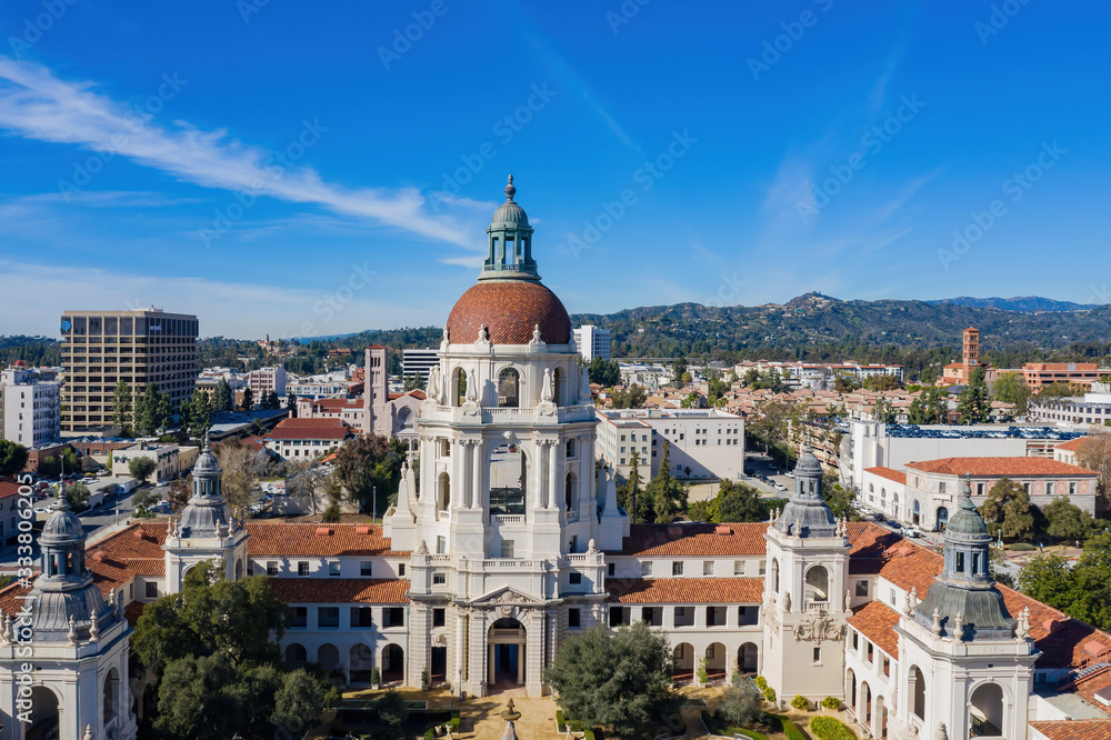 Aerial view of the  famous Pasadena City Hall
