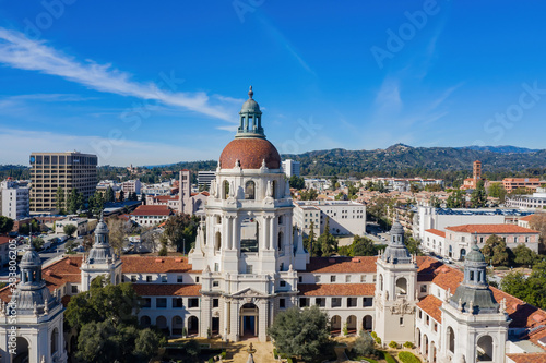 Aerial view of the famous Pasadena City Hall