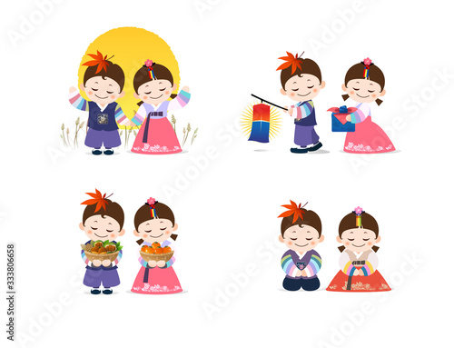 Korean traditional festival, children in hanbok