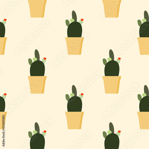 cactus or cacti seamless pattern vector illustration, Can use for fabric, textile, wallpaper, background, packaging, adversiting, decor, wrapping paper, clothes, shirts, dresses, bedding, blankets