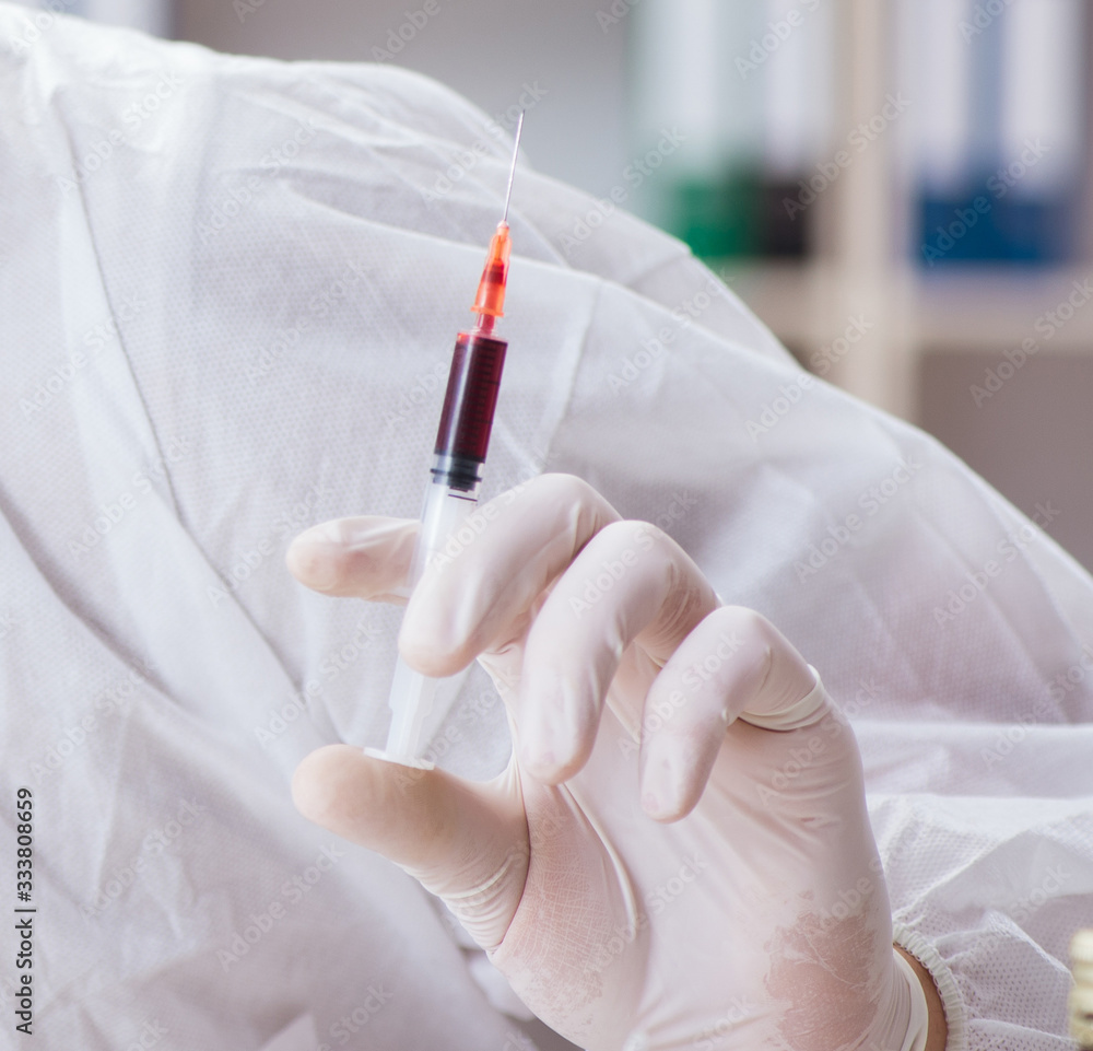 Biotechnology scientist chemist working in lab Biotechnology scientist chemist working in lab