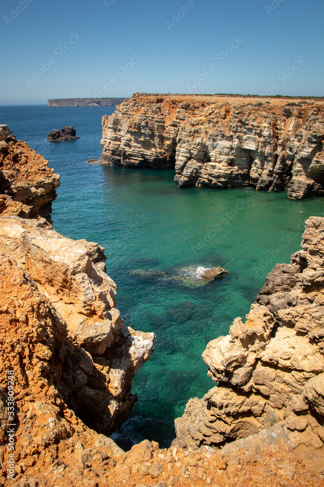 Cliffs in Algarve, Portugal.