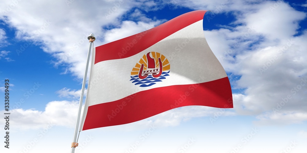 French Polynesia - waving flag - 3D illustration French Polynesia - waving flag - 3D illustration