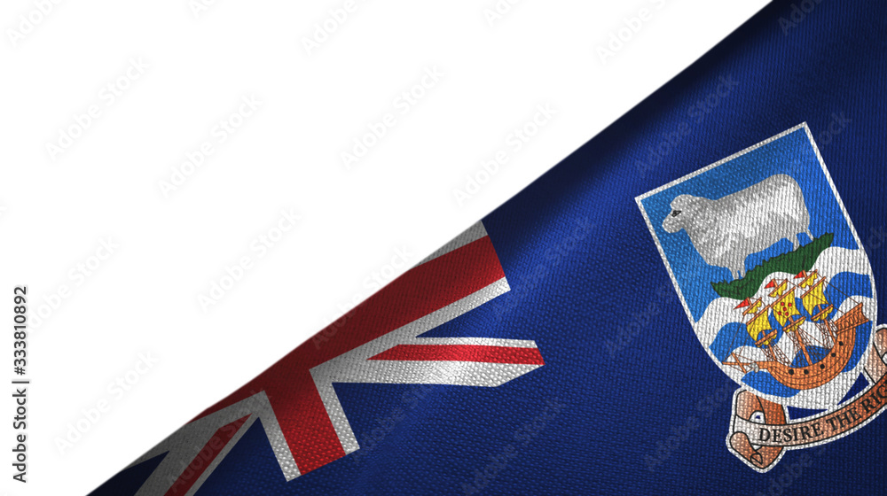 Fototapeta premium Falkland Islands flag right side with blank copy space