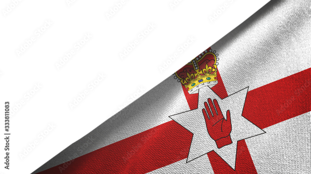 Fototapeta premium Northern Ireland Ulster Banner flag right side with blank copy space