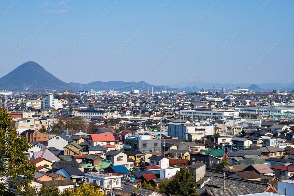 Cityscape of Marugame city ,  Kagawa, Shikoku, Japan