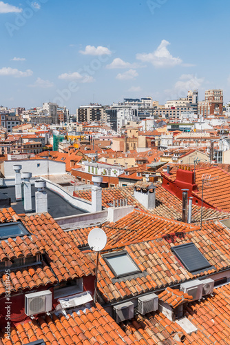 Typical Madrid Rooftops in Spain