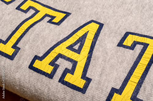 スウェットの古びたプリント