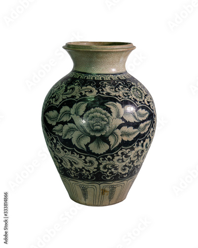old vase isolated on white background