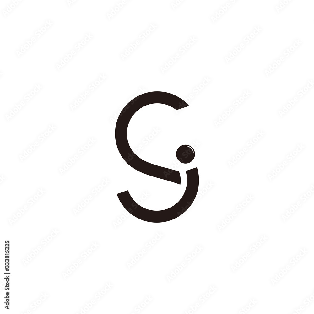 letter sj abstract simple geometric line art shape logo vector letter sj abstract simple geometric line art shape logo vector