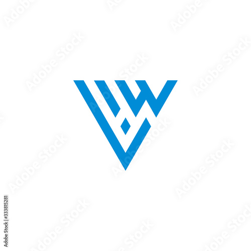 letter iw geometric line triangle logo vector