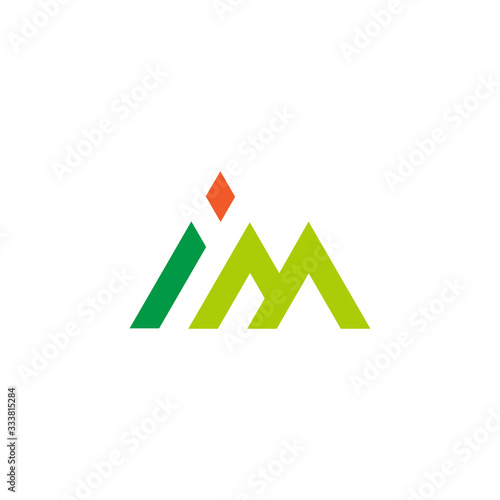 Fotografie letter im mountain sun abstract geometric logo vector