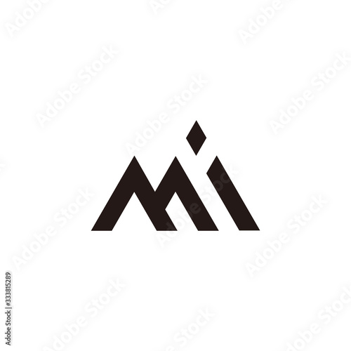 letter mi simple linear abstract geometric logo vector