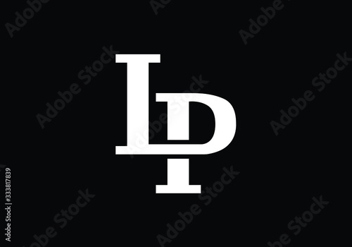Elegant Interlocking Initials Logo Design Featuring the Letters L and P with a Monochromatic Style