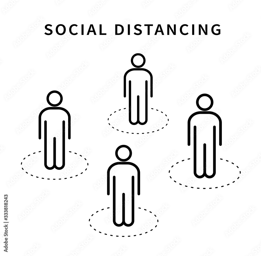 Social distancing icon. Keep the 1-2 meter distance. Coronovirus epidemic protective. Vector illustration Social distancing icon. Keep the 1-2 meter distance. Coronovirus epidemic protective. Vector illustration