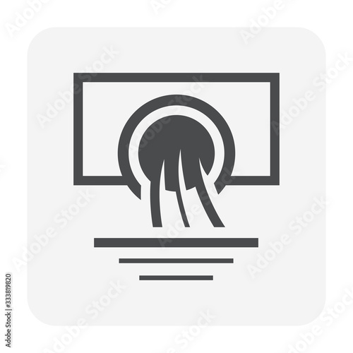 Water drainage vector icon. Include storm water or stormwater from city, wastewater from industry to runoff to river by sewer, drain pipe. Concept of cleaning, dirty, pollution, sewage and treatment.
