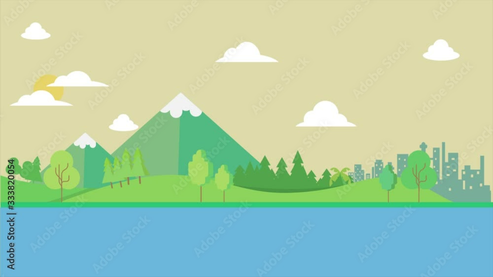 Forest animation occurs suddenly. Small hills and forest Forest animation occurs suddenly. Small hills and forest