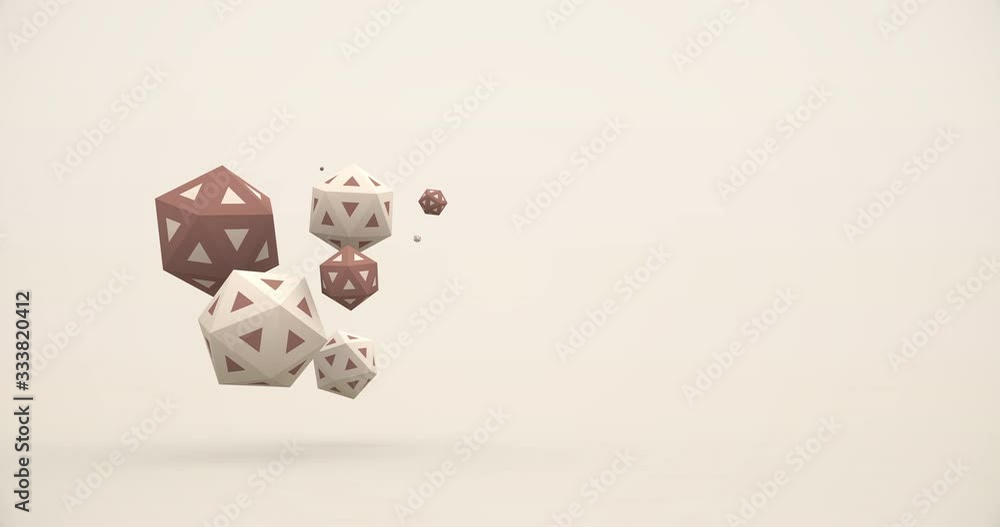 Abstract loop animation of rotating 3D platonic shapes (geometric ...