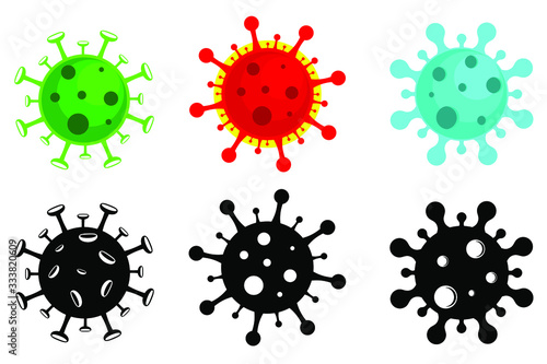 Six illustration vector of Pandemic  Novel Coronavirus covid-19 2019-nCoV 