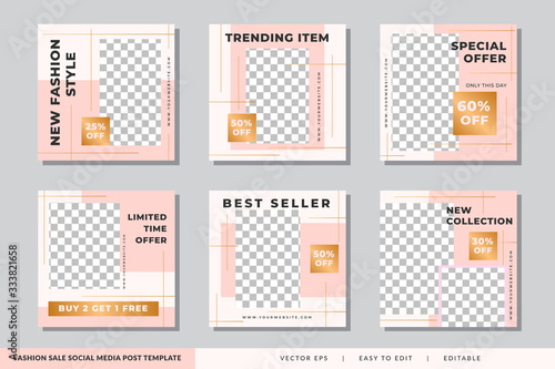 Fashion Sale social media post template Vector