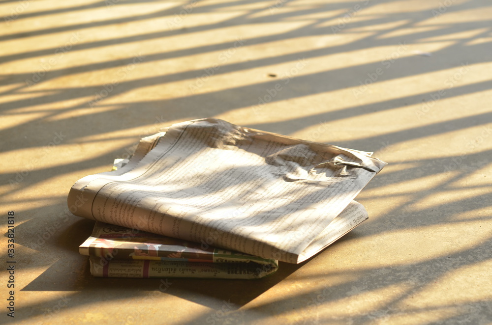 custom made wallpaper toronto digitalThe news paper on floor.Fake news concept