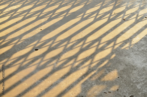 Shadow Shape of steel  door on floor .Background concept 