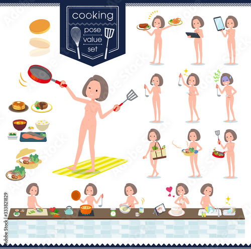 flat type nude women_cooking