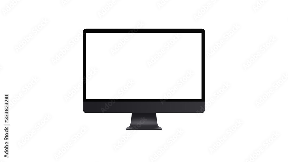 mockup expensive modern computer background with blank white monitor on white background. 3d render. art for presentation app web. iMac pro mockup expensive modern computer background with blank white monitor on white background. 3d render. art for presentation app web. iMac pro