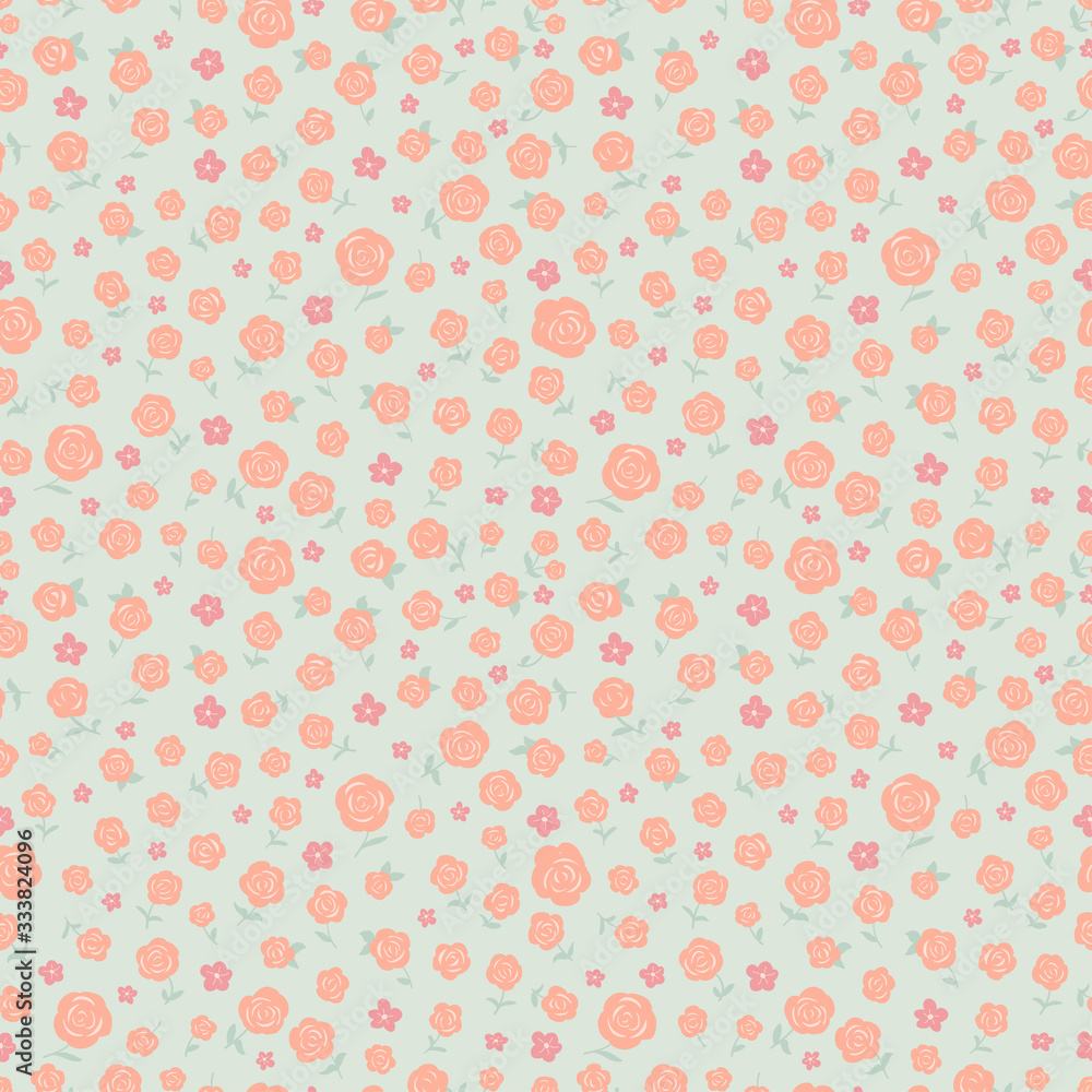 Small spring flowers seamless pattern vector background