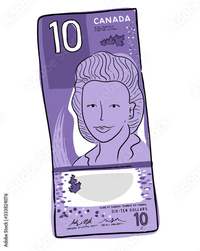 Ten Dollar Bill Canadian Currency
