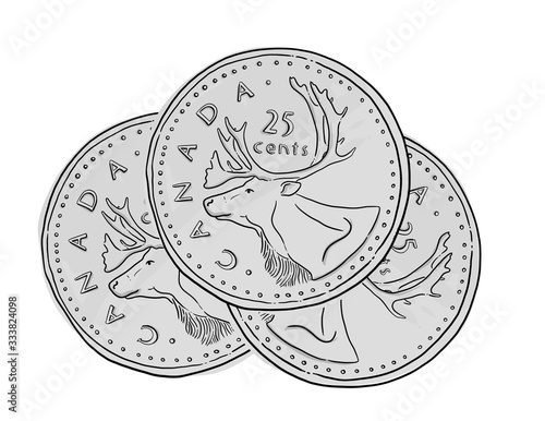 Stack of Quarters - Canadian Currency