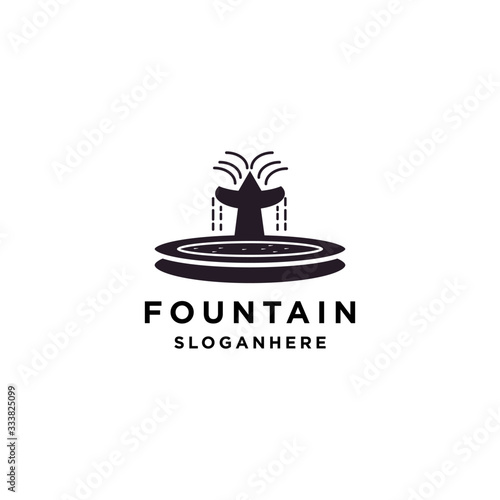 natural vector  fountain water logo design