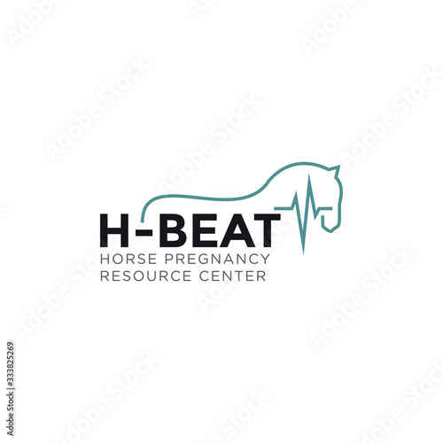 h-beat logo, with horse and Heartbeat SVG vector