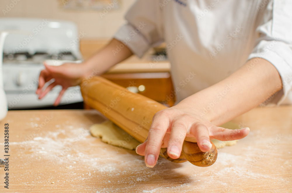 woman making dough