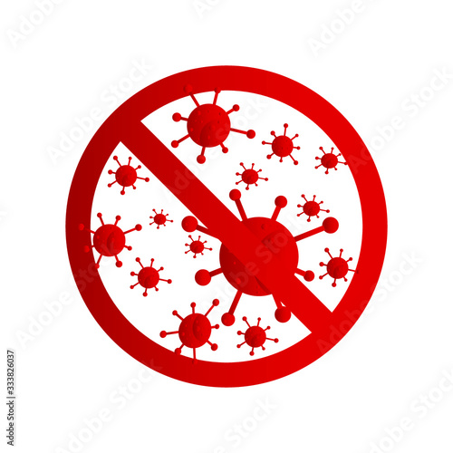 Concept flat design stop virus covid 19