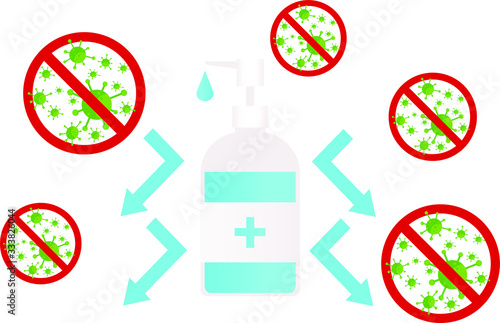 Concept flat design stop virus covid 19