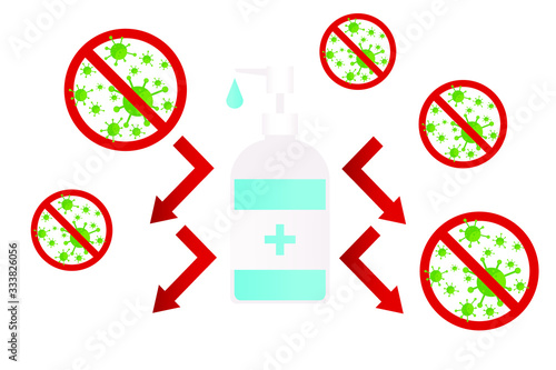 Concept flat design stop virus covid 19