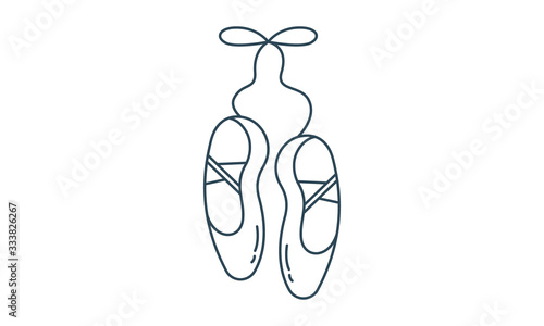 Ballet shoes line icon for dance and performance concepts