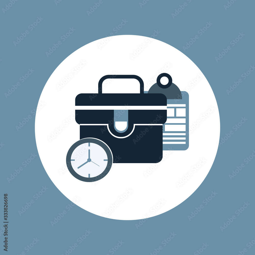 Time is money concept,clock and briefcase, long term financial investment Time is money concept,clock and briefcase, long term financial investment