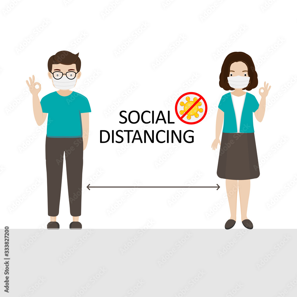 Social distancing. Space between people to avoid spreading COVID-19 Virus. Social distancing. Space between people to avoid spreading COVID-19 Virus.